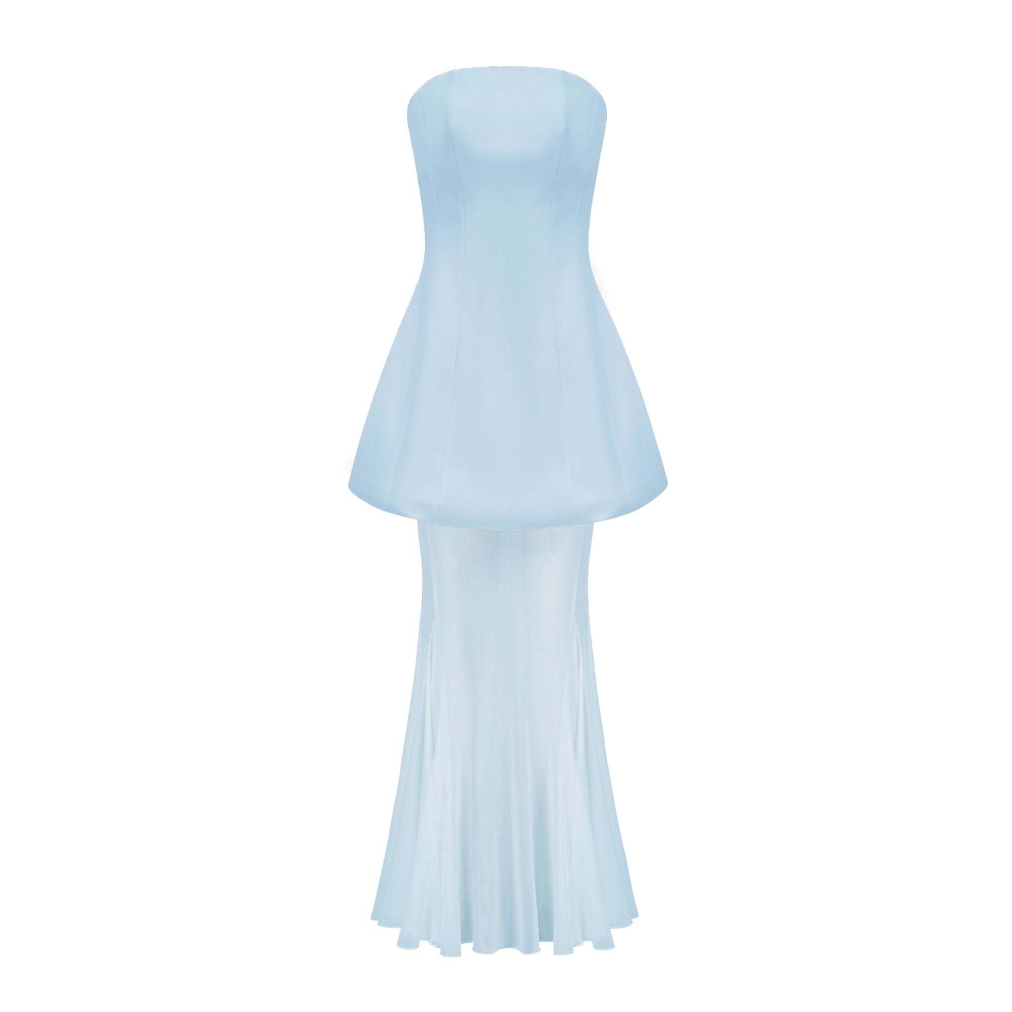 Mélanie Blue Corset Dress & Mesh Skirt Set