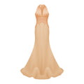 Emmeline Orange Train Design Gathered Maxi Dress