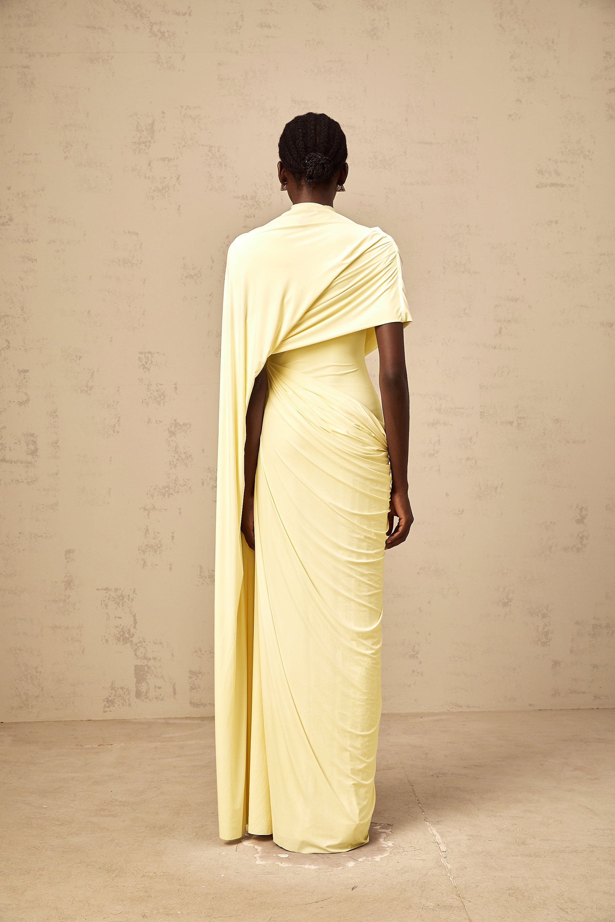 Fenella asymmetrical draped cape & dress matching set