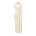Priscille asymmetrical draped cape & dress matching set in White
