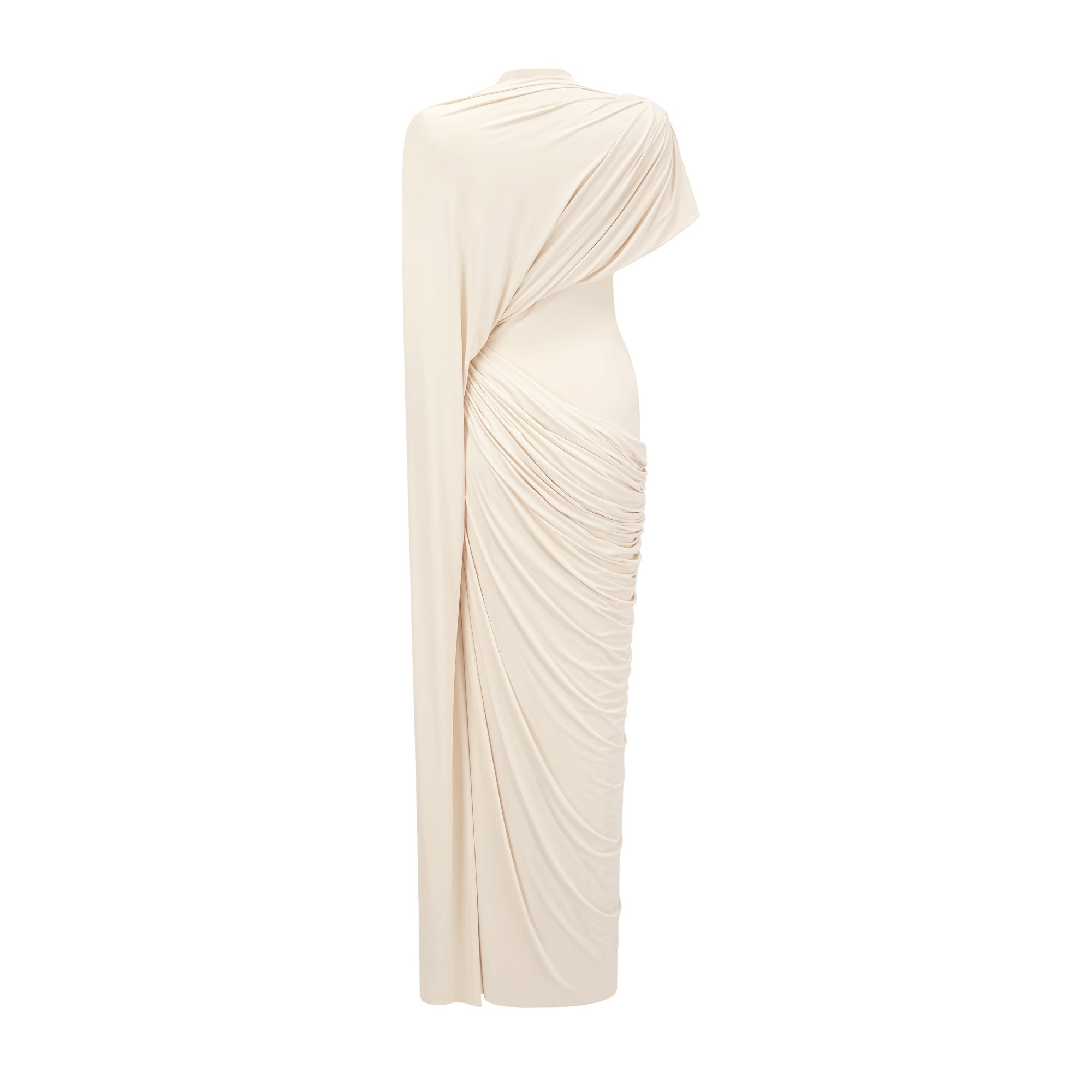 Priscille asymmetrical draped cape & dress matching set in White