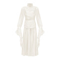 Sarolta Neutral Glossy Ruched Maxi Dress