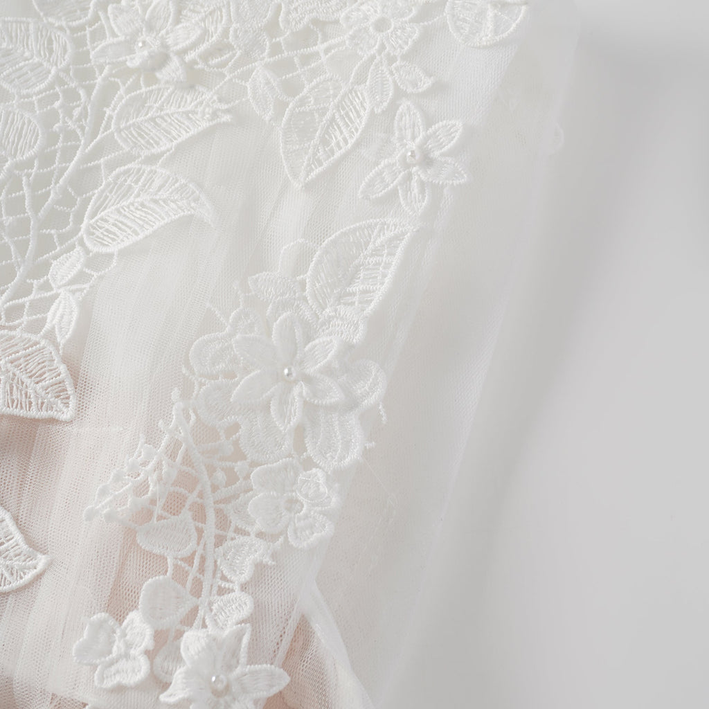Annabelle flower-appliqué tulle midi dress