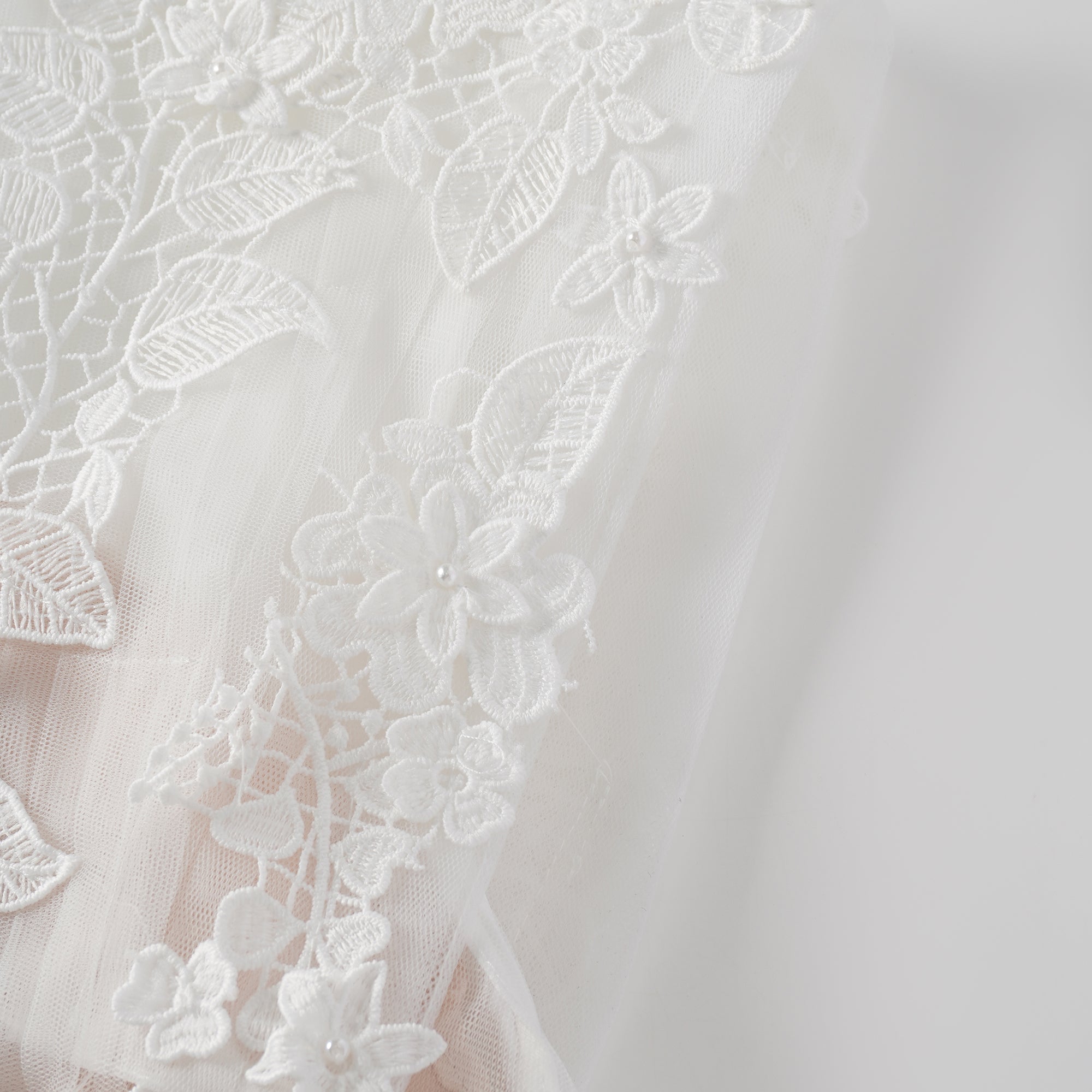 Annabelle flower-appliqué tulle midi dress