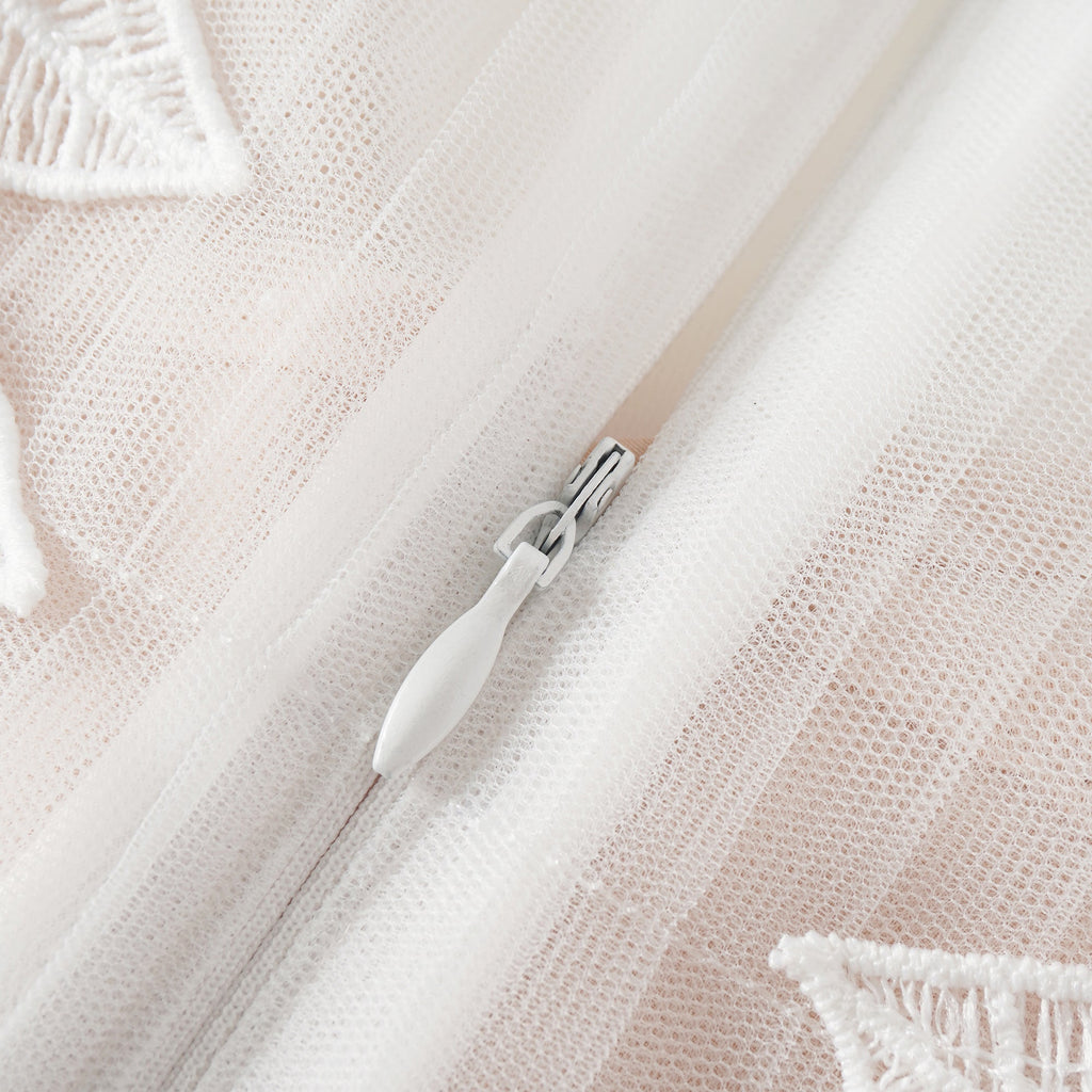 Annabelle flower-appliqué tulle midi dress