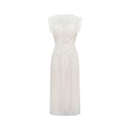 Annabelle flower-appliqué tulle midi dress