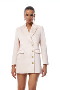 Vittoria Pink Decorative Button Blazer