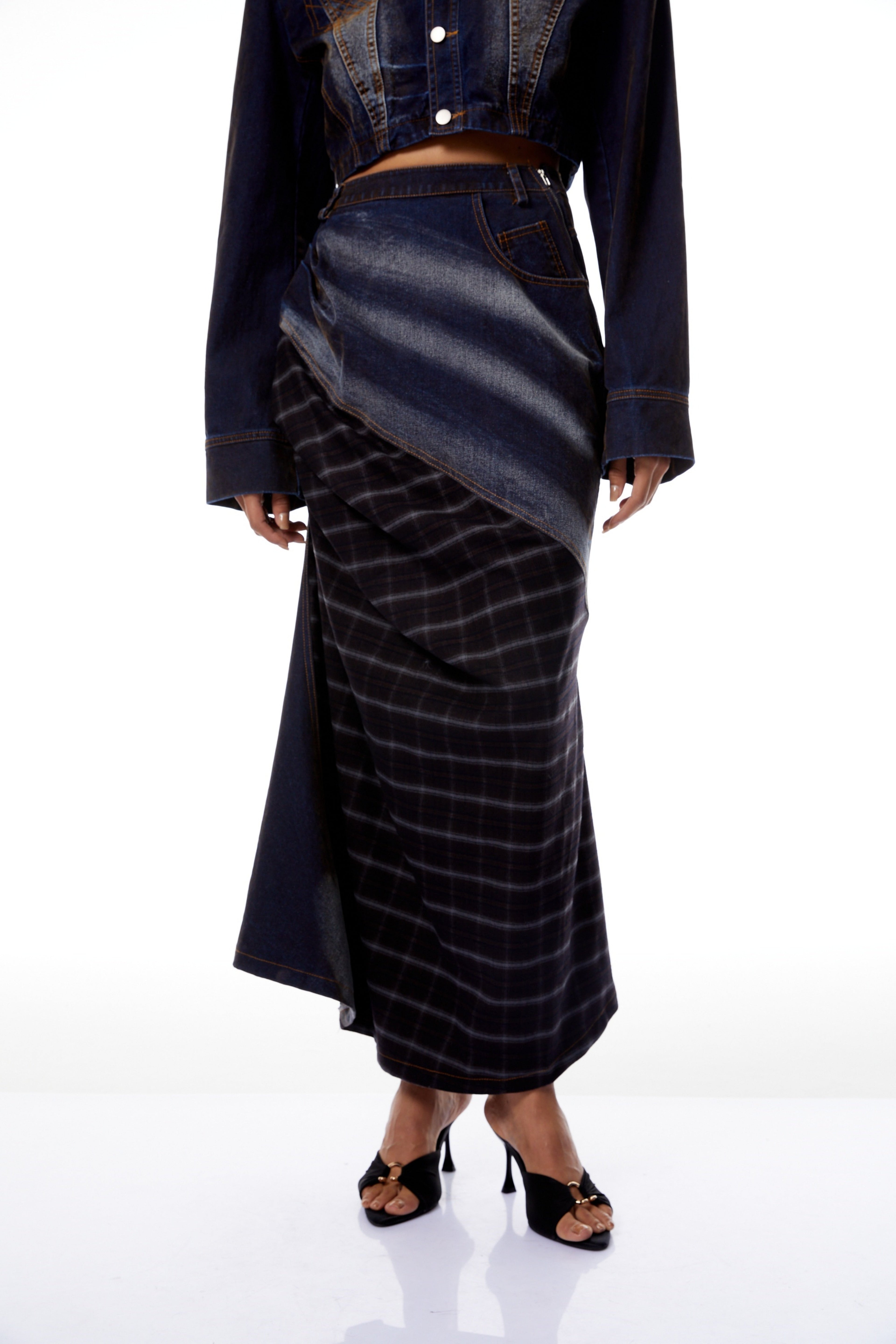 Winslow Indigo Blue Faded Denim Jacket & Skirt Set