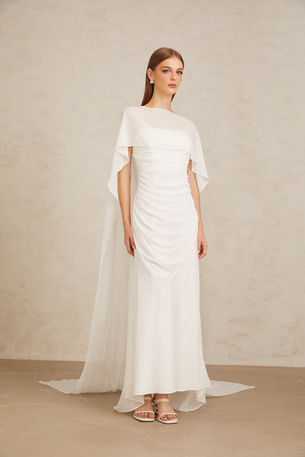 Léonie White Tulle Cape & Dress Set
