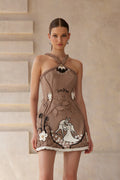 Aimée Brown Floral Jacquard Tweed Mini Dress
