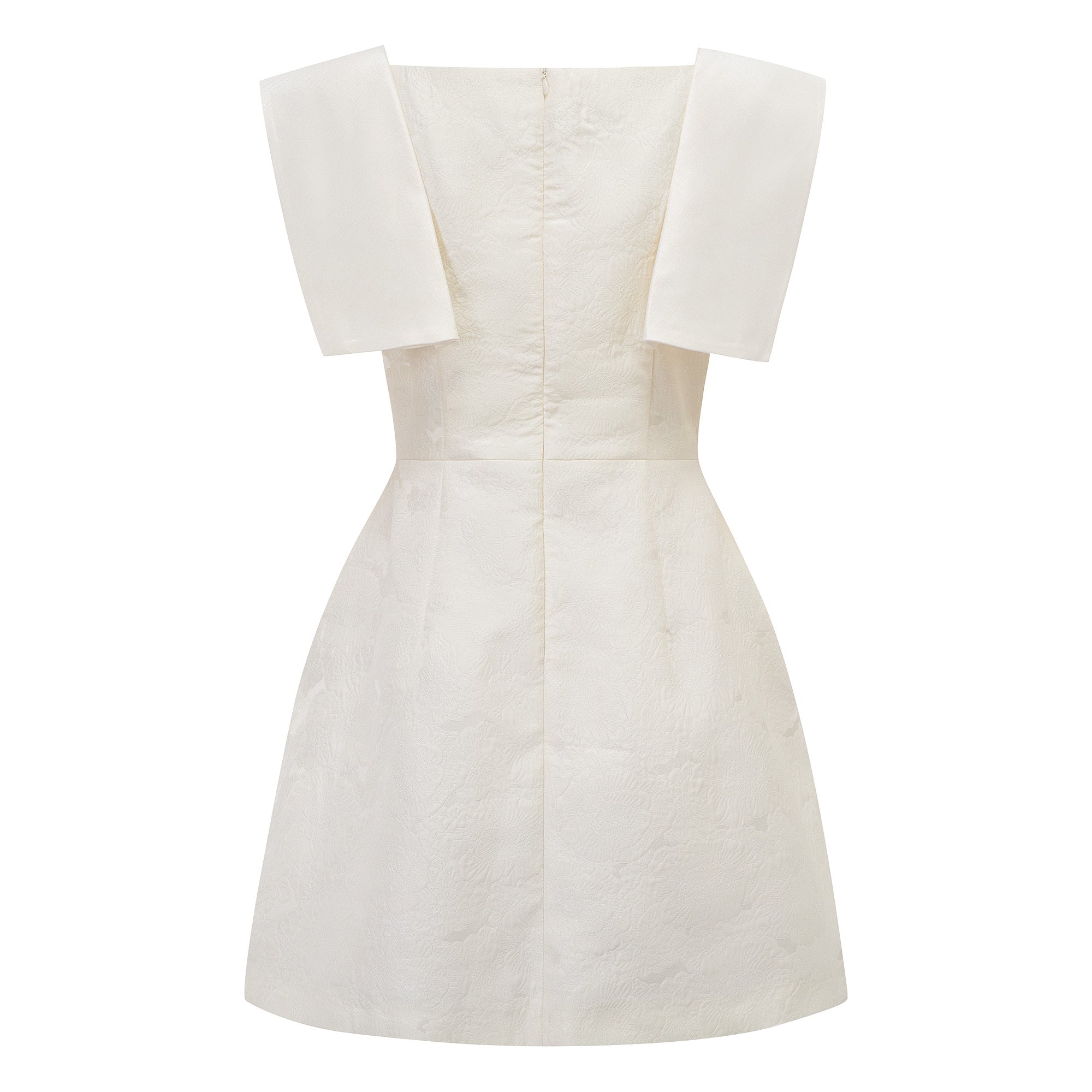 Léa White Floral Appliqué Crochet Mini Dress