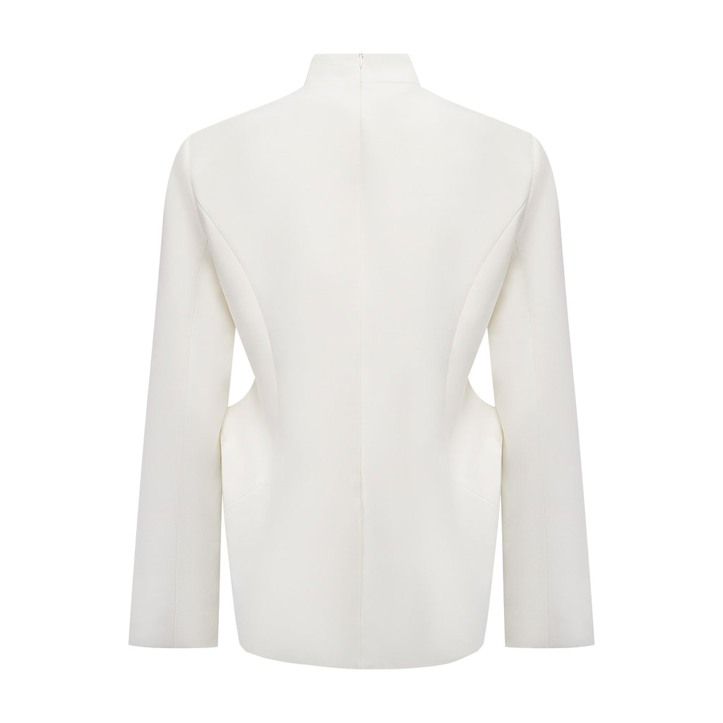 Adriana White Barrel Design Jacket & Skirt Set