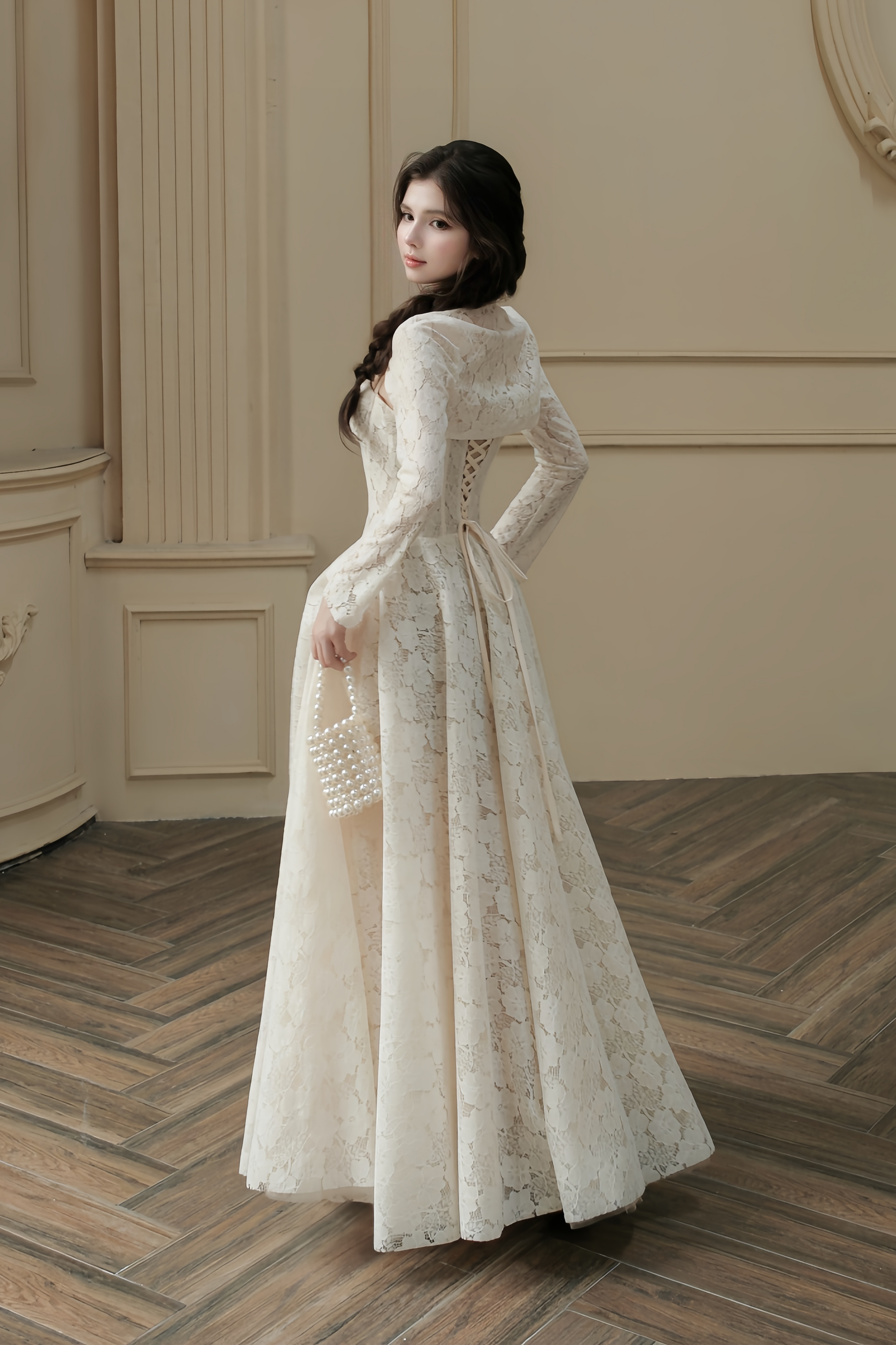 Celina Lace Corset Maxi Gown