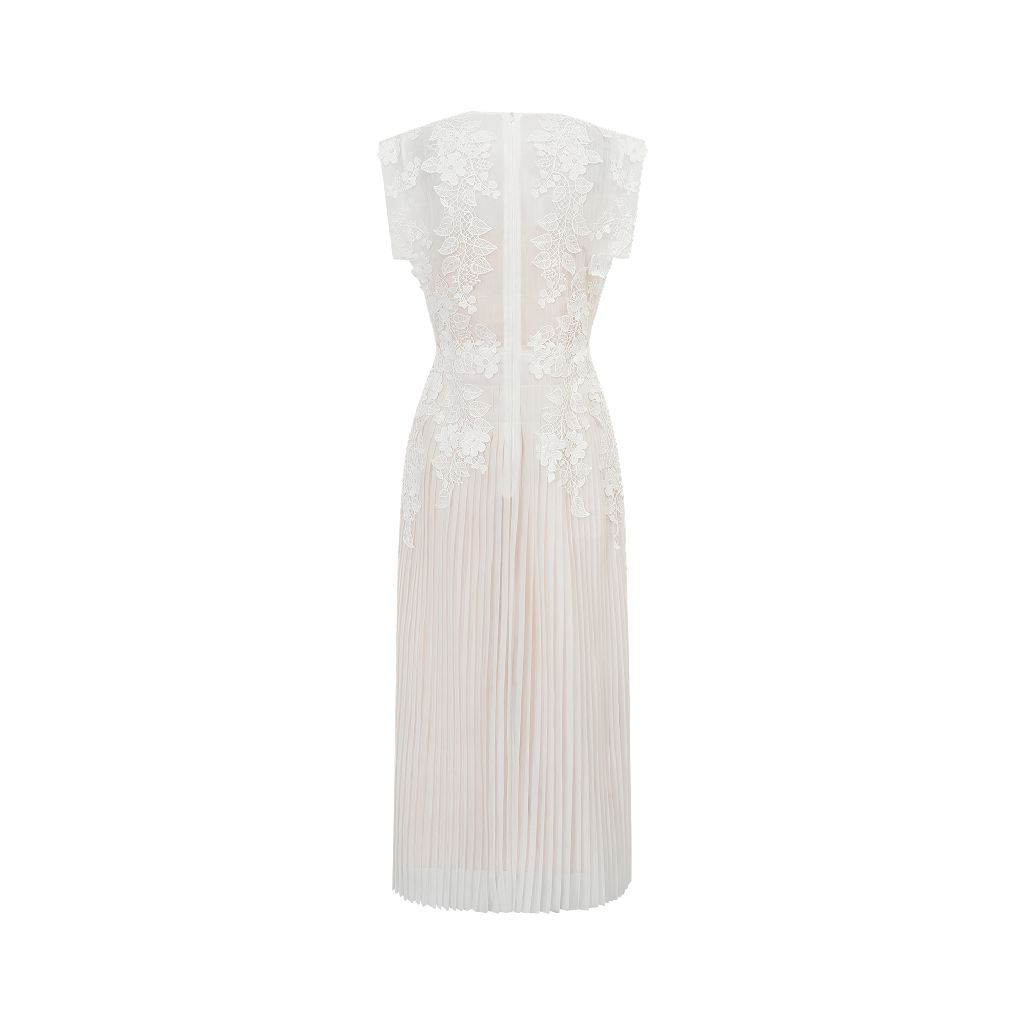 Annabelle flower-appliqué tulle midi dress