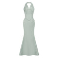 Aurélie Green Halterneck Mermaid Maxi Dress