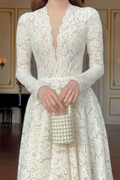 Oliana Ivory Lace Maxi Gown