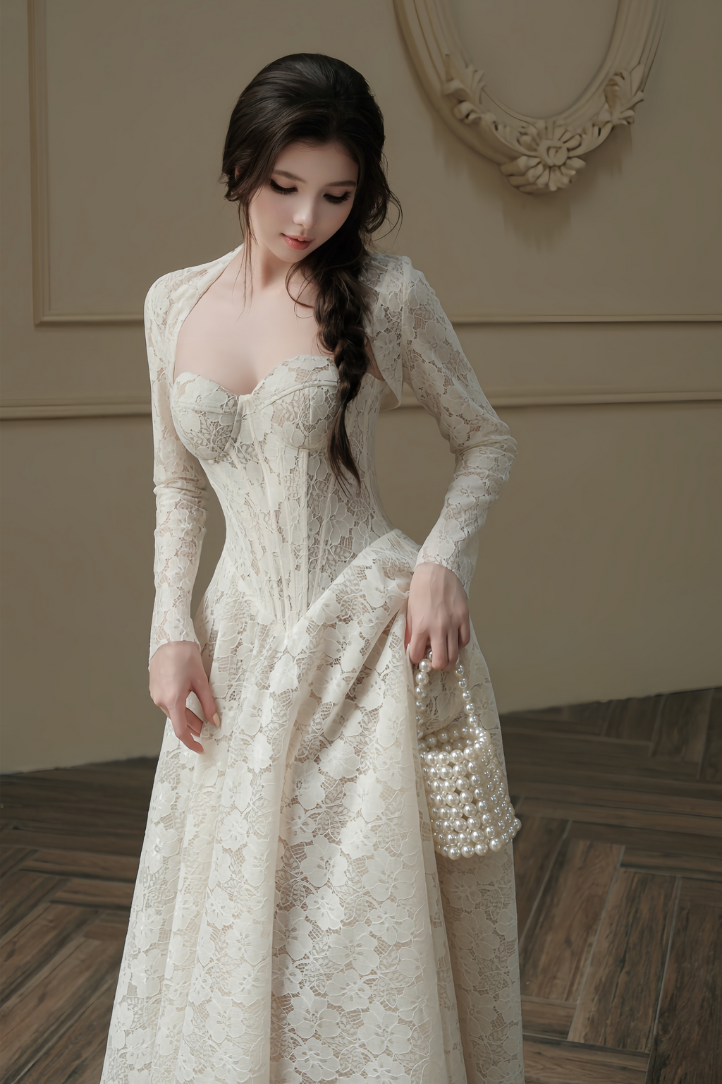Celina Lace Corset Maxi Gown