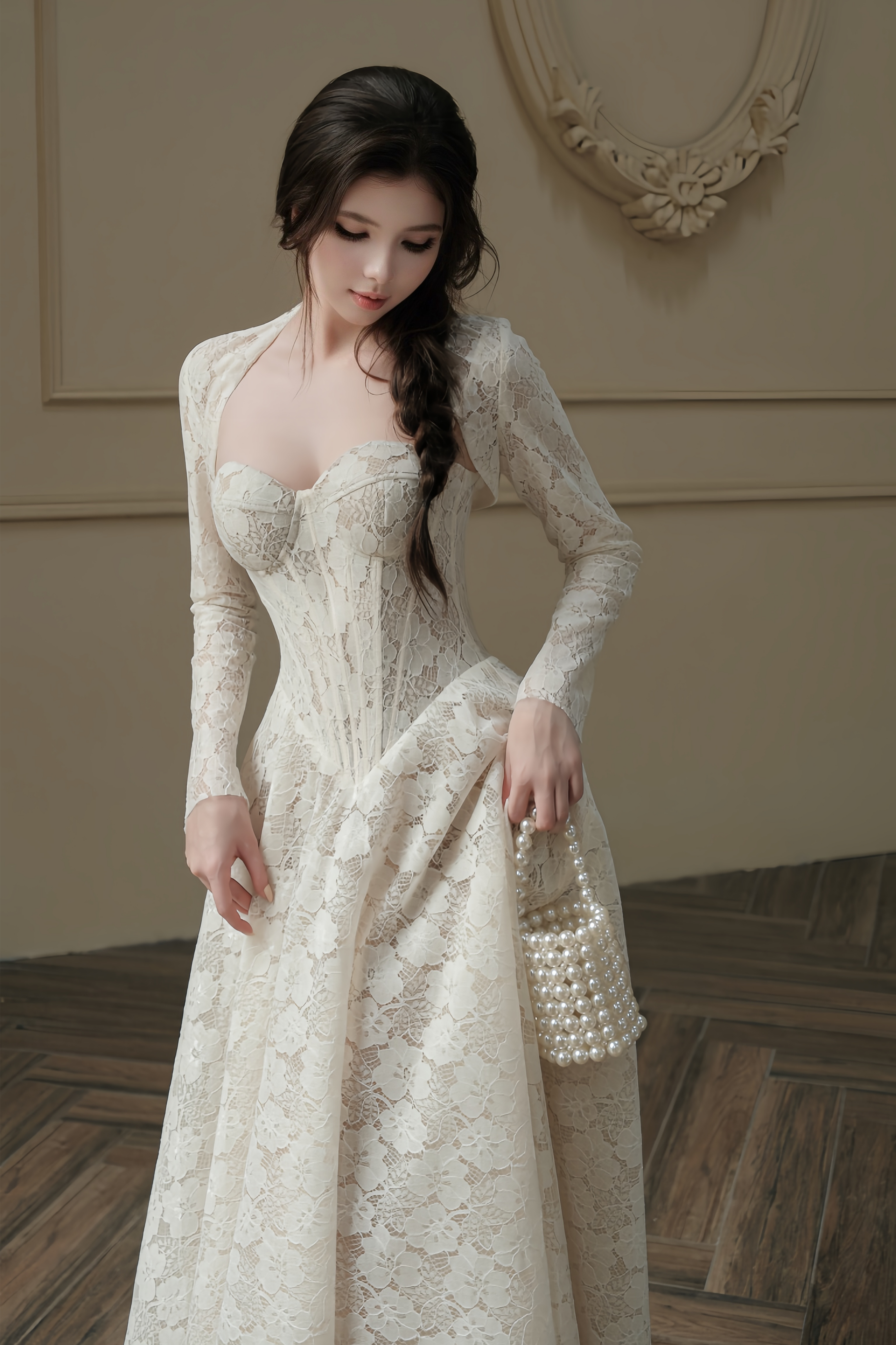 Celina Lace Corset Maxi Gown