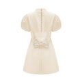 Anna White Petal Sleeve Cut Out Bow Mini Dress
