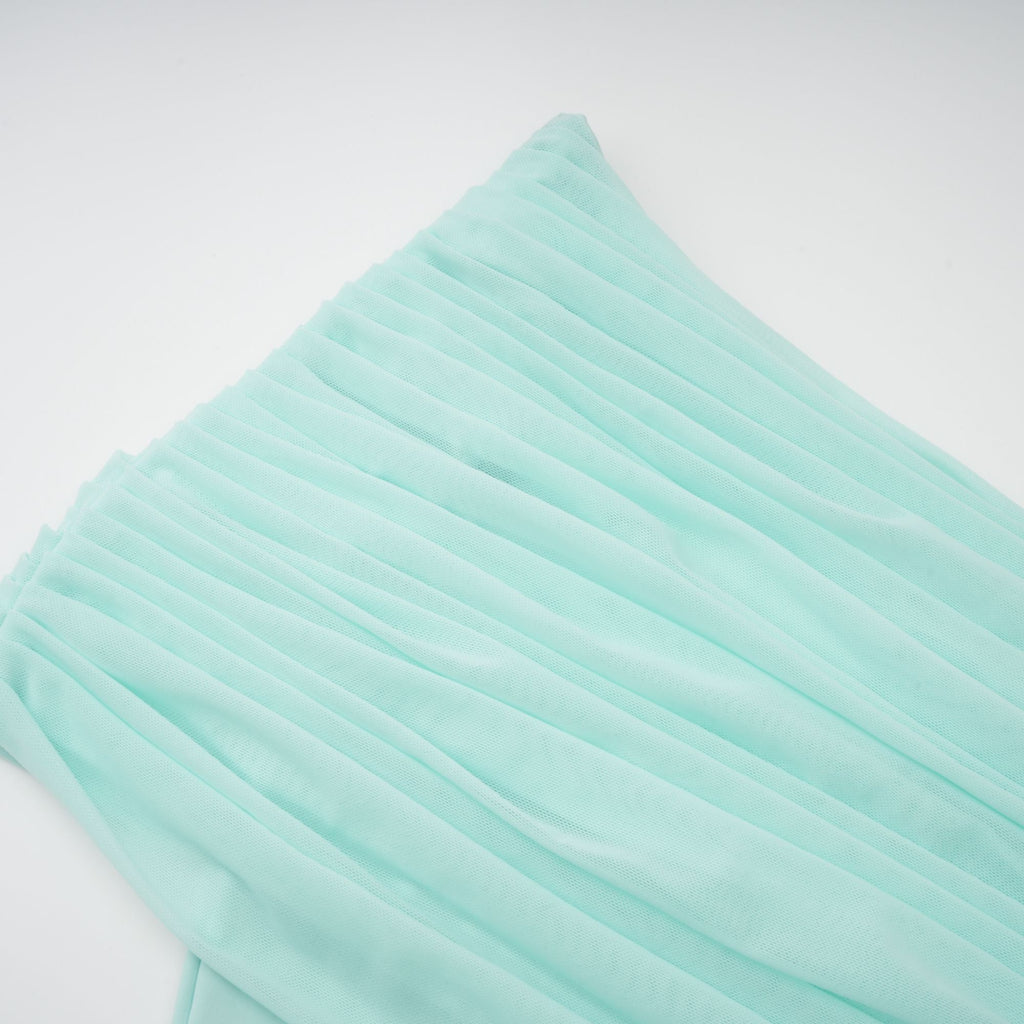 Katya Green Asymmetrical Gathered Maxi Dress