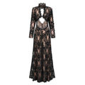 Kenza Black Cut Out Floral Lace Maxi Dress