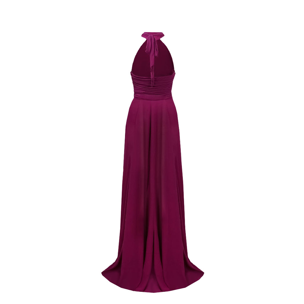 Kerstin Purple Ruched Maxi Dress