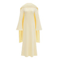 Piroska Yellow Pearl Trim Shawl Detail Maxi Dress
