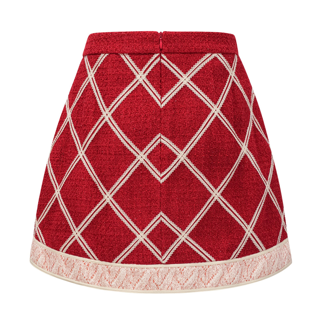 Carolina Pink Crochet Knit Blouse & Skirt Set