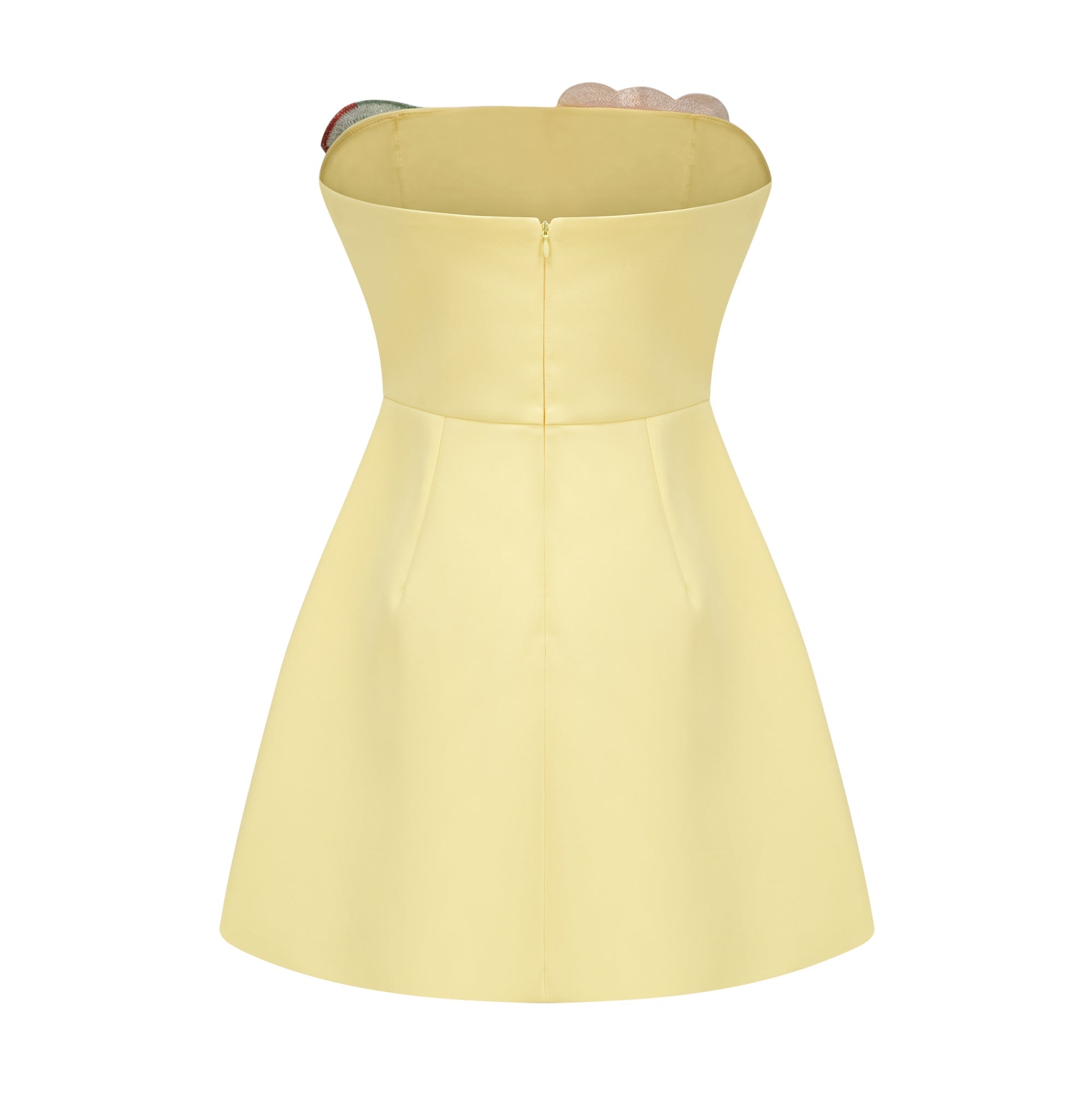 Abigail Yellow Floral Embroidered Mini Dress