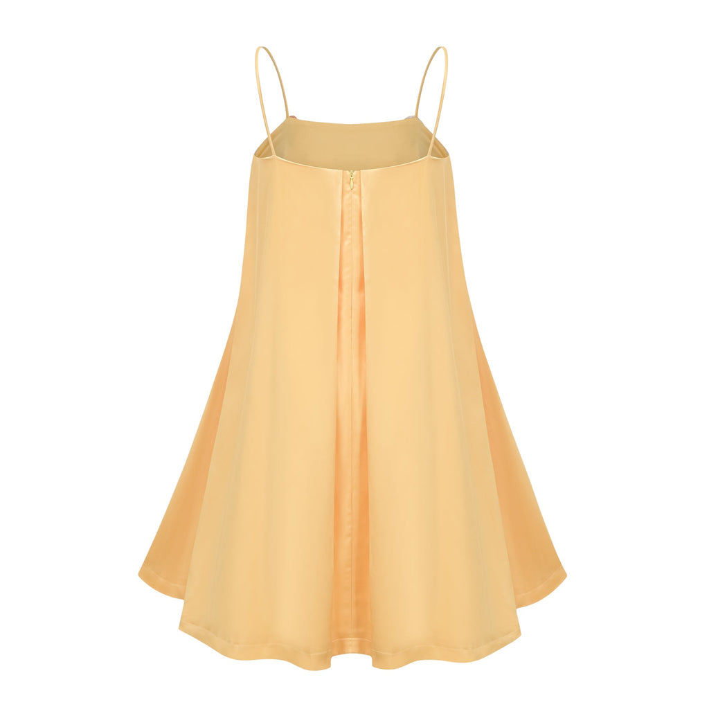 Avril Yellow Floral Embroidered Mini Dress