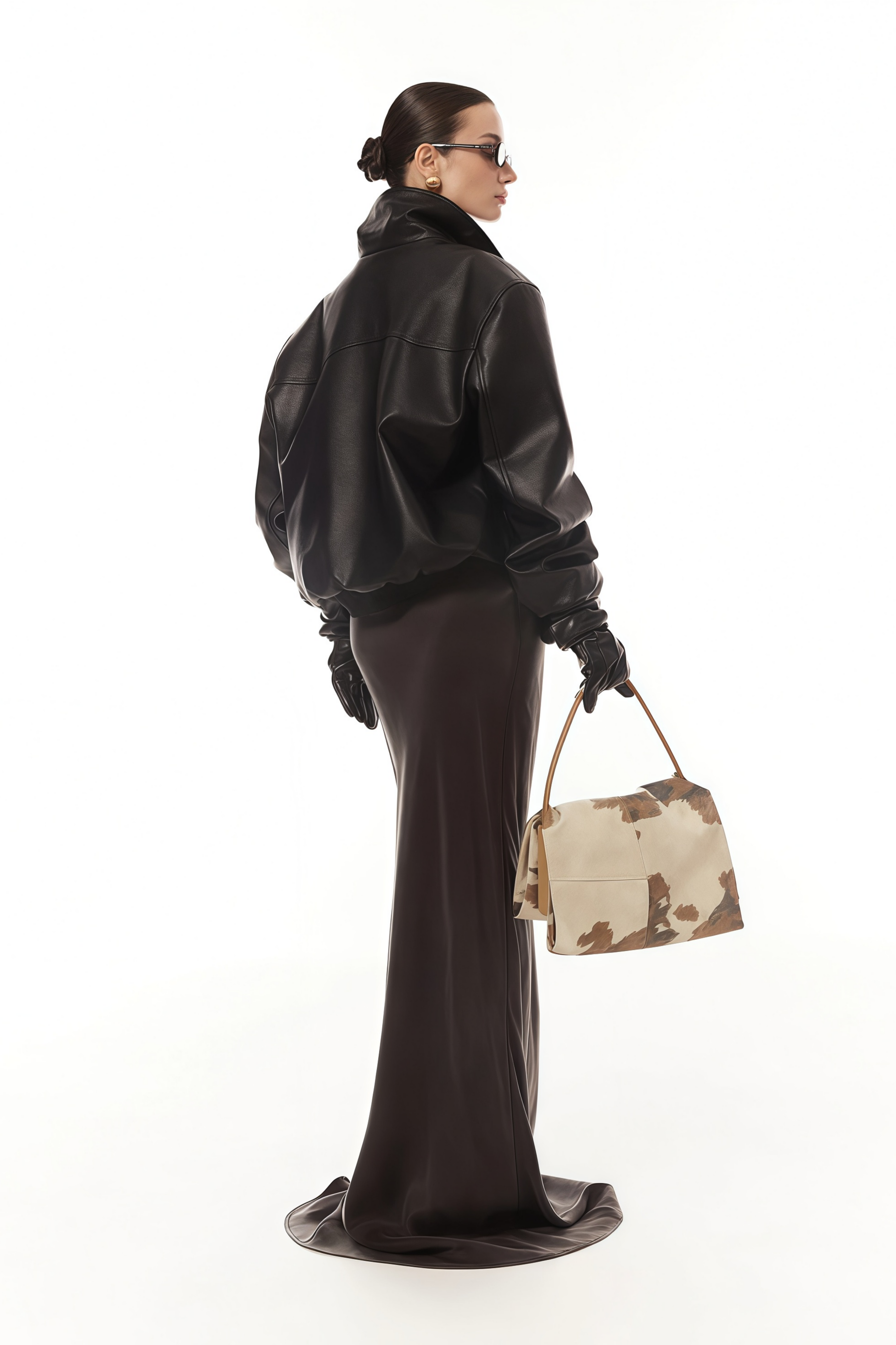 Harbor Black Pebbled Leather Bomber Jacket