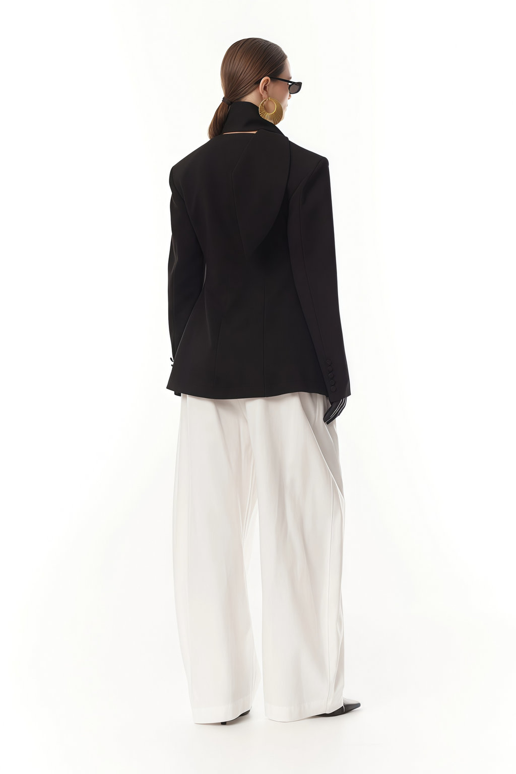 Neve Black V-Neck Tailored Blazer