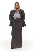 Eléonore Grey Double-Breasted Oversize Blazer