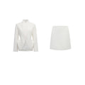Adriana White Barrel Design Jacket & Skirt Set