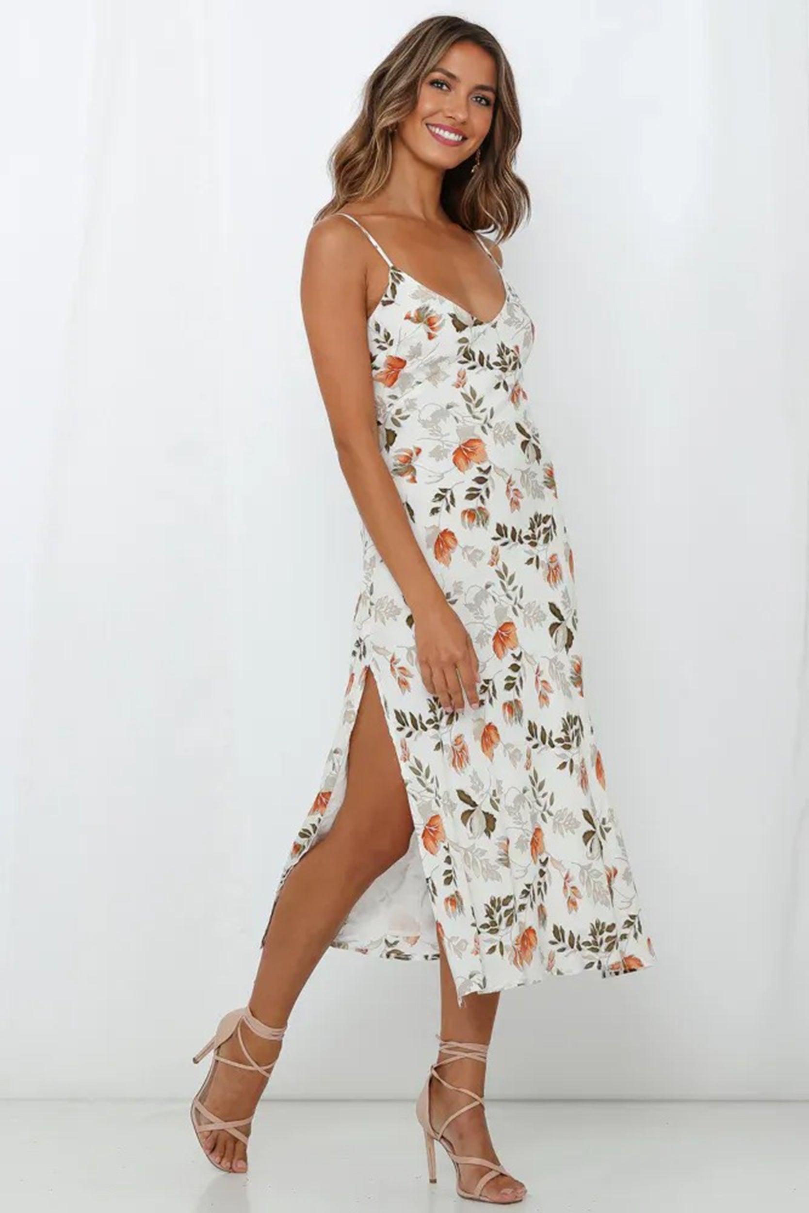 Stolen Kisses Midi Dress White