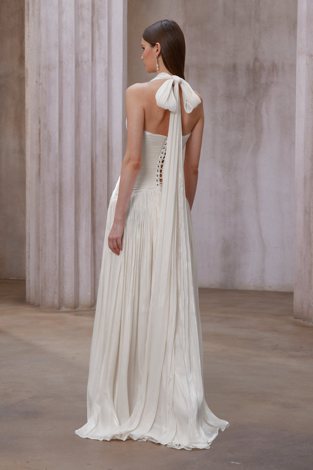 Uranie White Gathered Maxi Dress