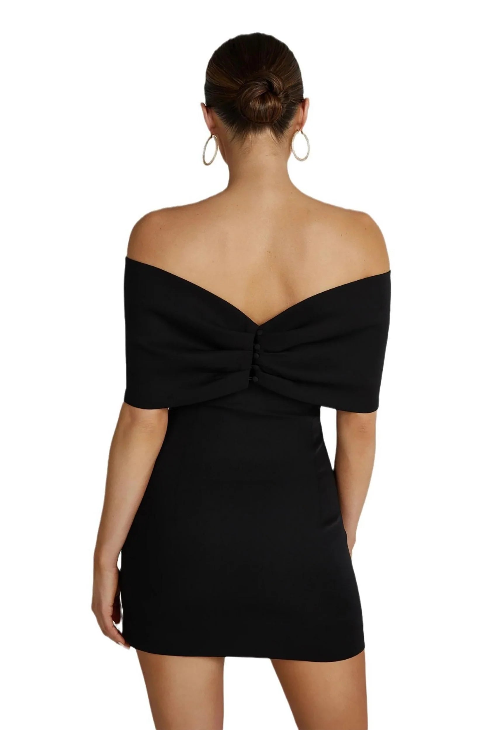 gwyneth off shoulder bow mini dress Gwyneth Off Shoulder Bow Mini Dress - White