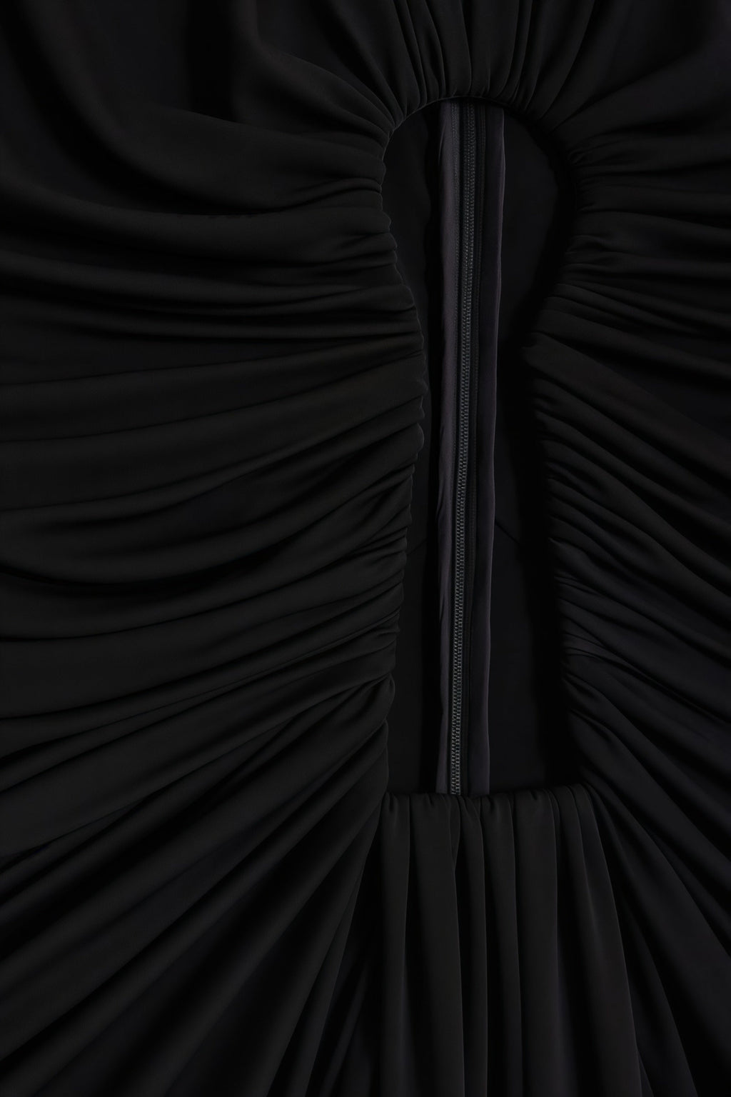 Daniela Black Keyhole Ruched Maxi Dress