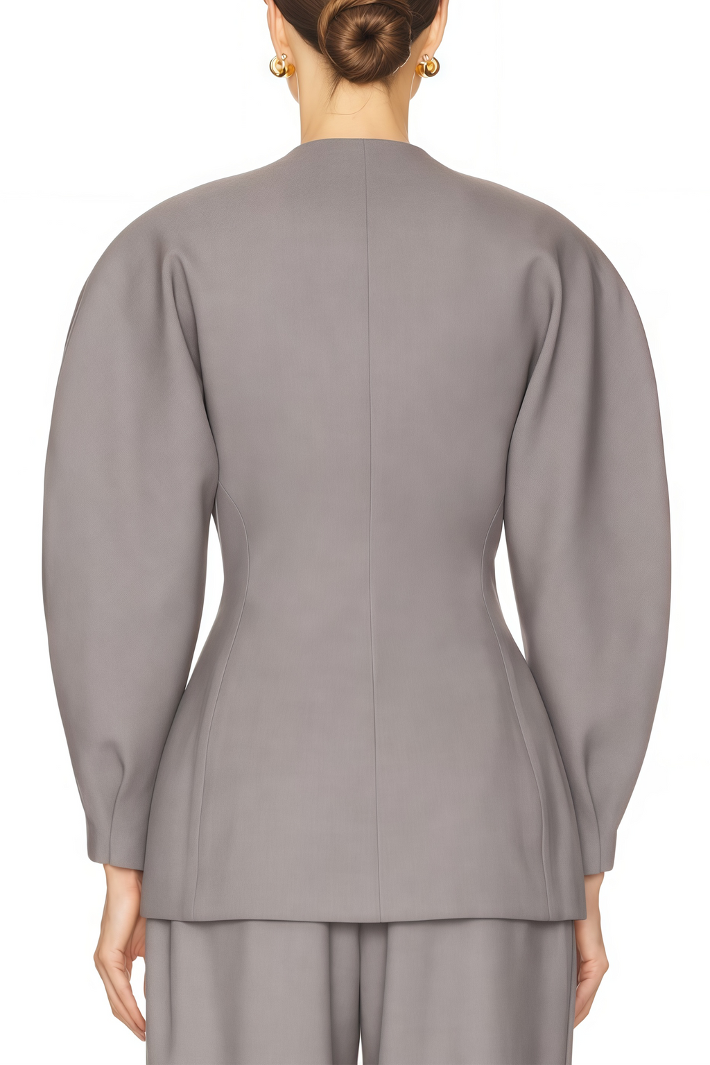 Clémence Grey Double-Breasted Coat & Trousers Set