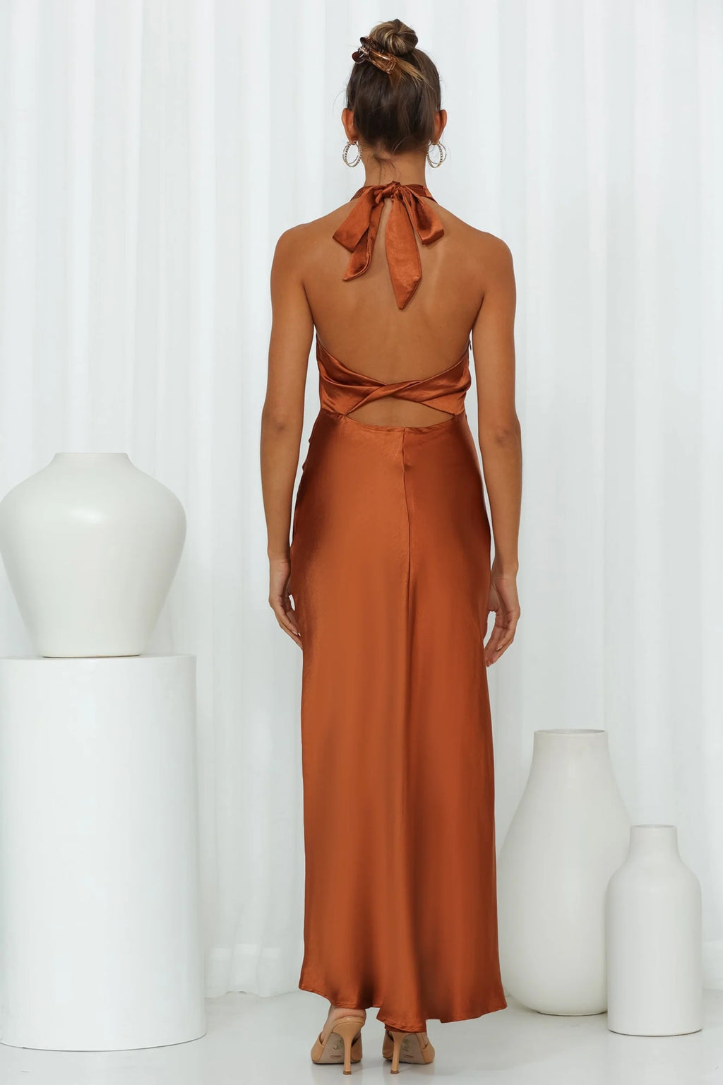 Light Minds Satin Midi Dress