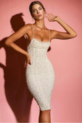 Strappy Embellished Midi Dress